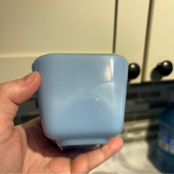 Vintage Pyrex Delphite Blue Fridge Primary Red Fridgie - Picture 5 of 16